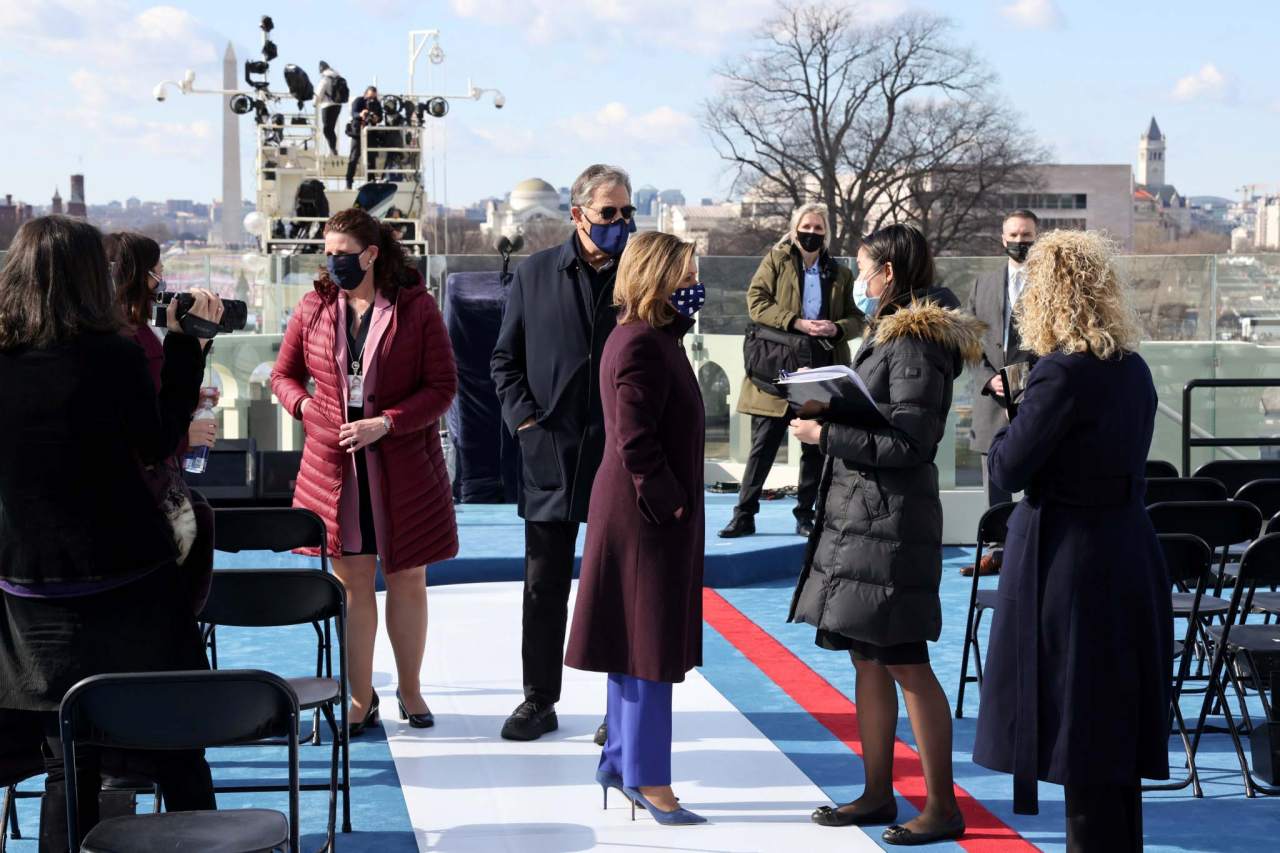 拜登就职典礼倒计时 美国众议院议长佩洛西现场检查筹备情况