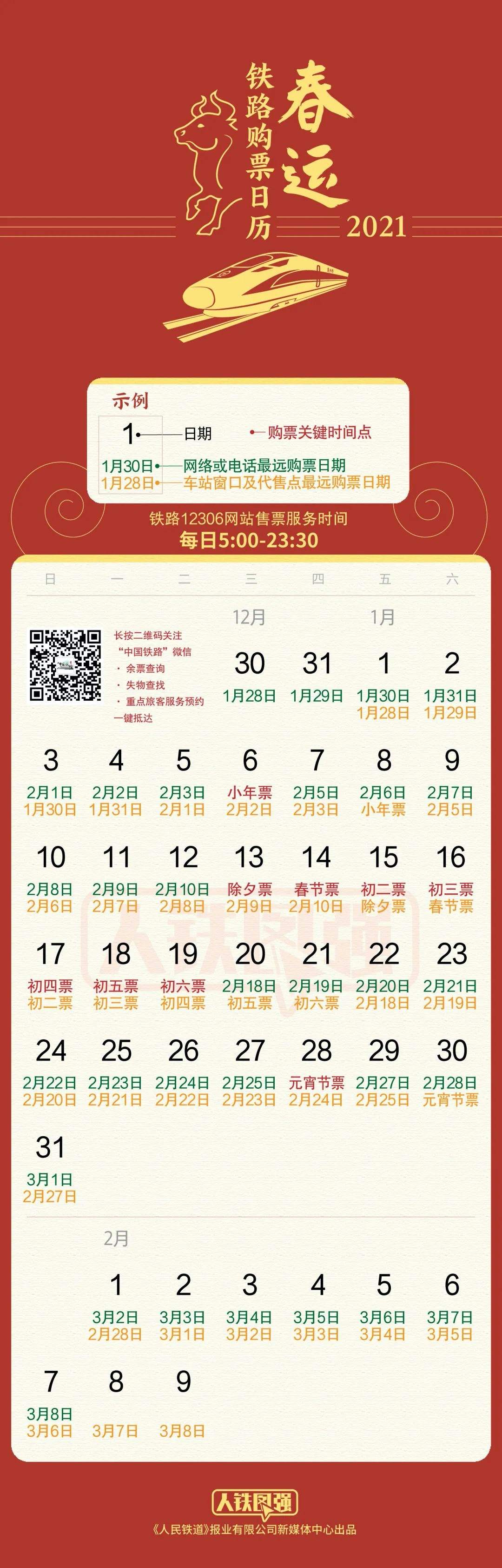 今日开抢年二十九火车票：12306五点售票，全天可退票