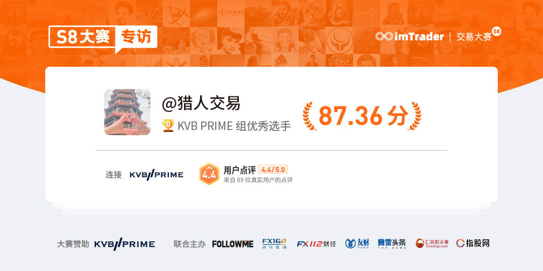 专访 KVB PRIME 组榜首@猎人交易 | 9年交易生涯的最大感悟：顺势而为，心态大于技术！