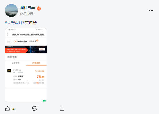 #S8交易大赛# 新晋冠军亮相！
