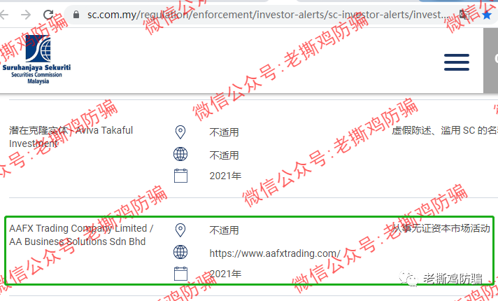 马来西亚外汇券商AAFX：连马来证监会都要打击它，还敢自吹自擂？？