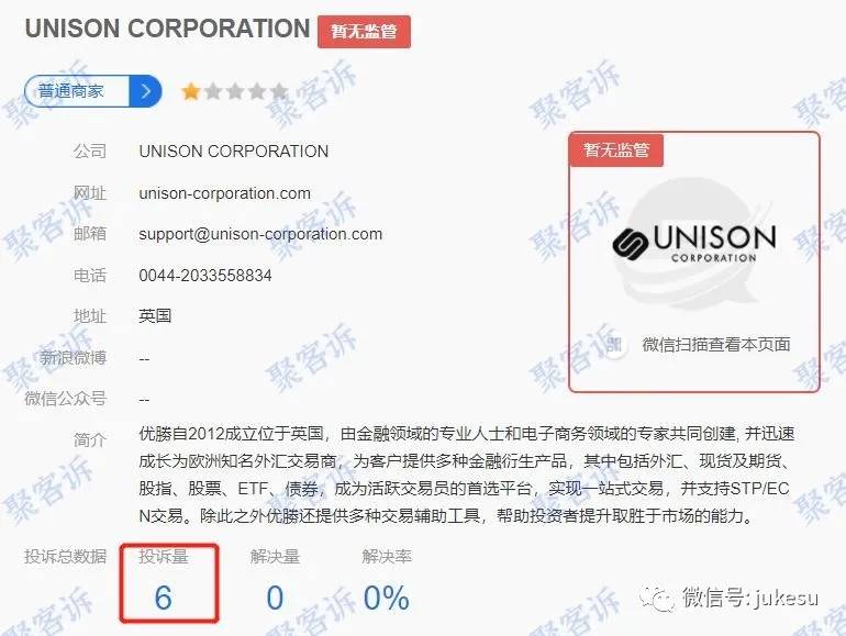 本周投诉报告:OctaFX,UNISON CORPORATION不给出金!
