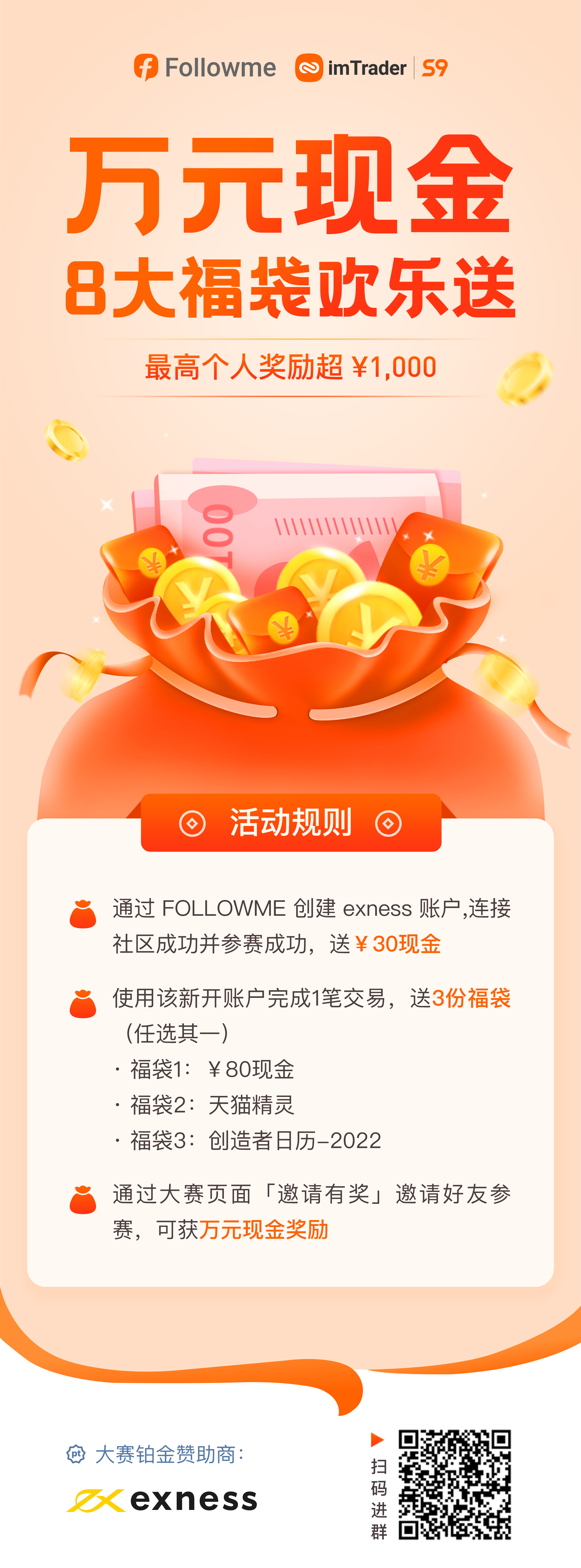Exness 诚邀你参赛，立送百元红包+3大福袋！