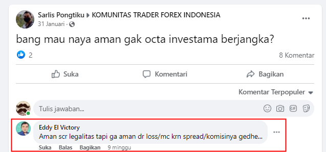 Octa Investama Mempunyai Spread dan Komisi yang Besar?