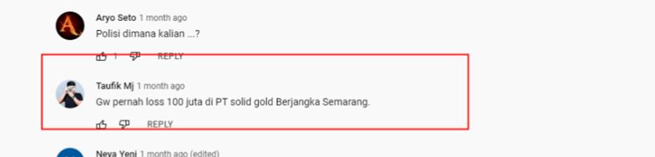 Nasabah Solid Gold Berjangka Keluhkan Kerugian Hingga Rp 100 Juta