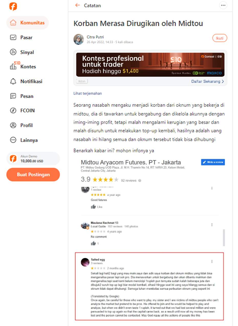 Korban Merasa Dirugikan oleh Midtou Hingga Jutaan Rupiah