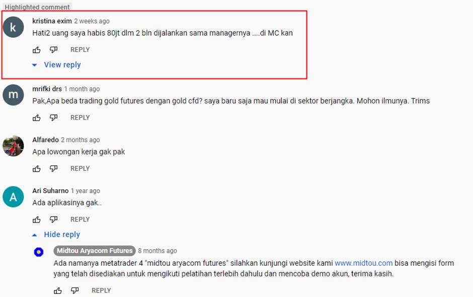 Manager PT Midtou Lakukan Margin Call Pada Nasabahnya Sebanyak Rp 80 Juta 