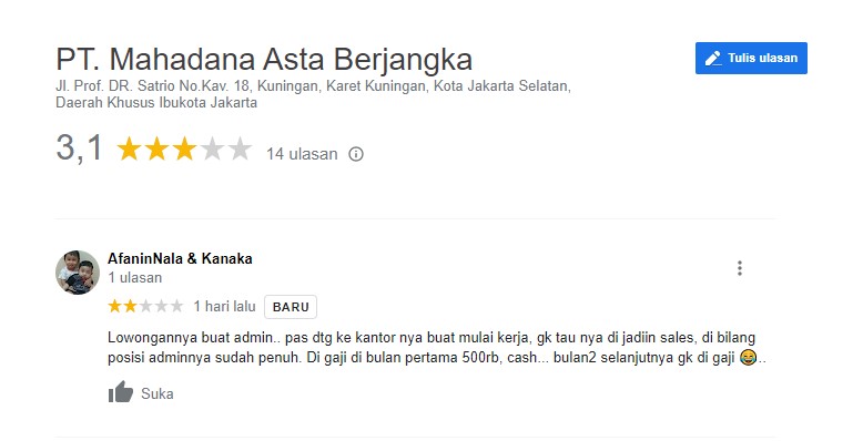Lamar Kerja Sebagai Admin di Mahadana, Berujung Jadi Sales