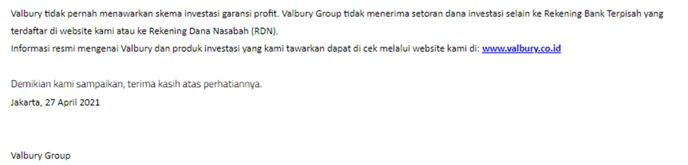 Uang Hilang Semua Trading di Valbury
