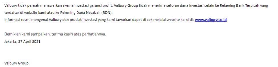 Uang Hilang Semua Trading di Valbury