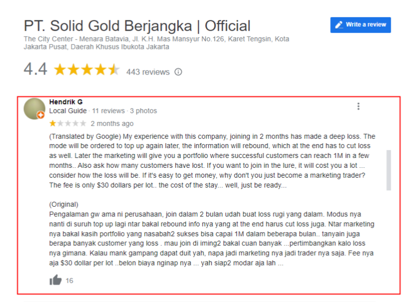 Nasabah Dibikin Rugi Besar-Besaran Sama Perusahaan Broker Solid Gold Berjangka 