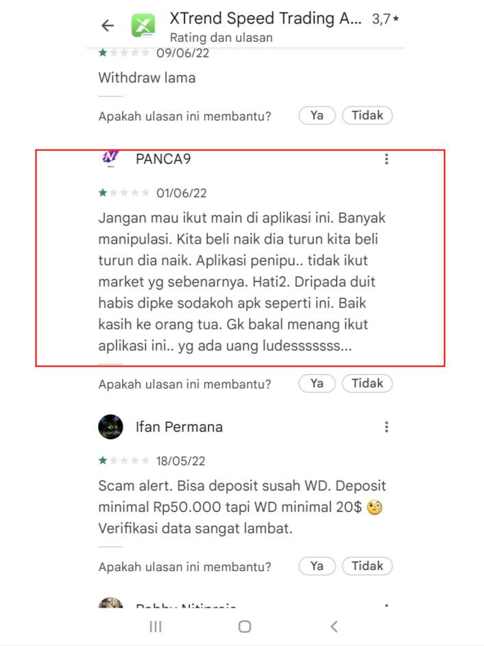 Trading di XTrend Speed Trading Banyak Manipulasi, Hati-Hati!!