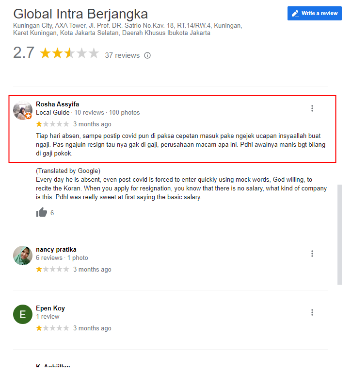 Karyawan Rajin Bekerja di Global Intra Berjangka, Namun Tidak di GAJI!!