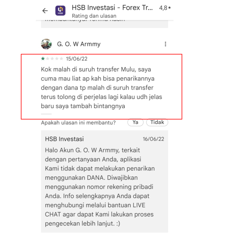 Nasabah Kesal CS HSB Tidak Responsif