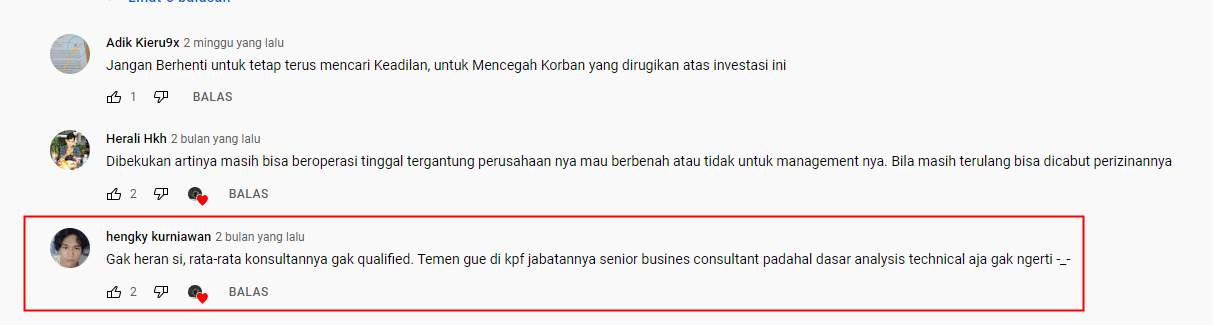 Konsultan di KPF Tidak Qualified