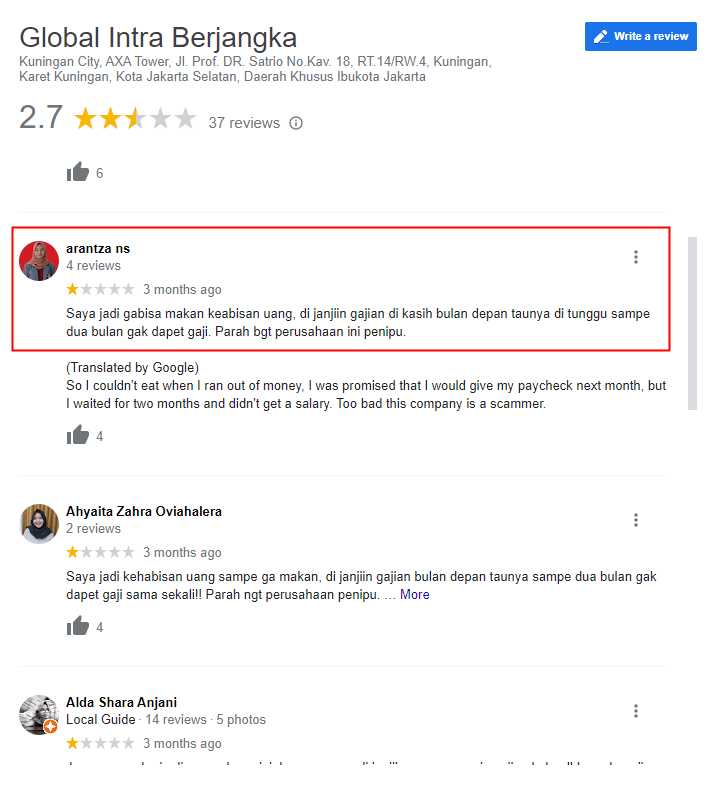 Lagi - Lagi Seorang Karyawan Tidak Mendapatkan Gaji Di Global Intra Berjangka!