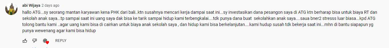 Dana Member ATG Sampai Saat Ini Tidak Bisa Ditarik