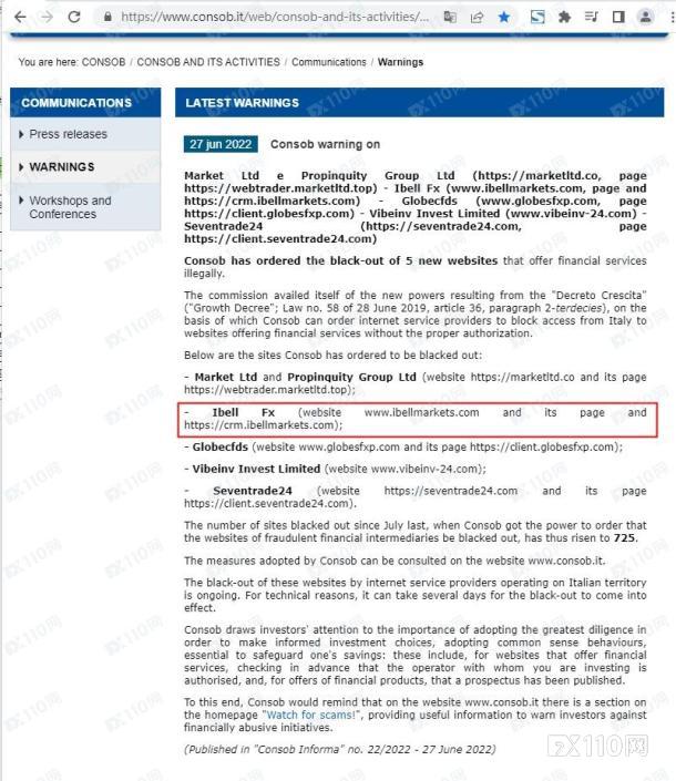Ibells FX号称拥有全球监管,却无法出金