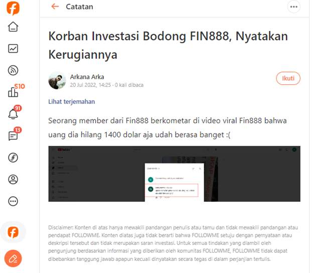 Para Korban Investasi Bodong FIN888 Desak Kepolisian untuk Segera Dituntaskan