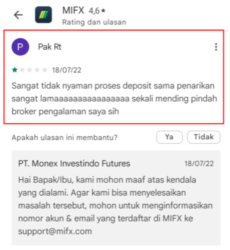 Deposit dan WD Sangat Lama di Broker MIFX!