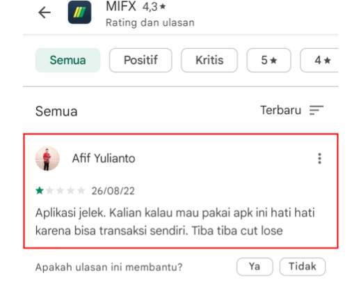 Seorang Nasabah Menyesal Trading di MIFX!