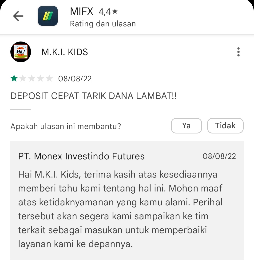 Seorang Nasabah MIFX Mengeluhkan Proses WD yang Memakan Waktu Sangat Lama