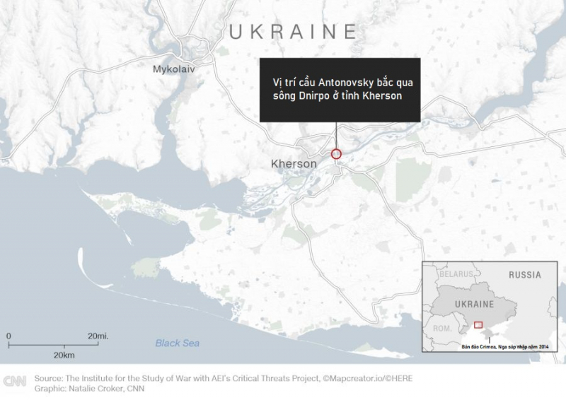 Ukraine nã loạt pháo HIMARS nhưng không thể đánh sập cầu ở Kherson