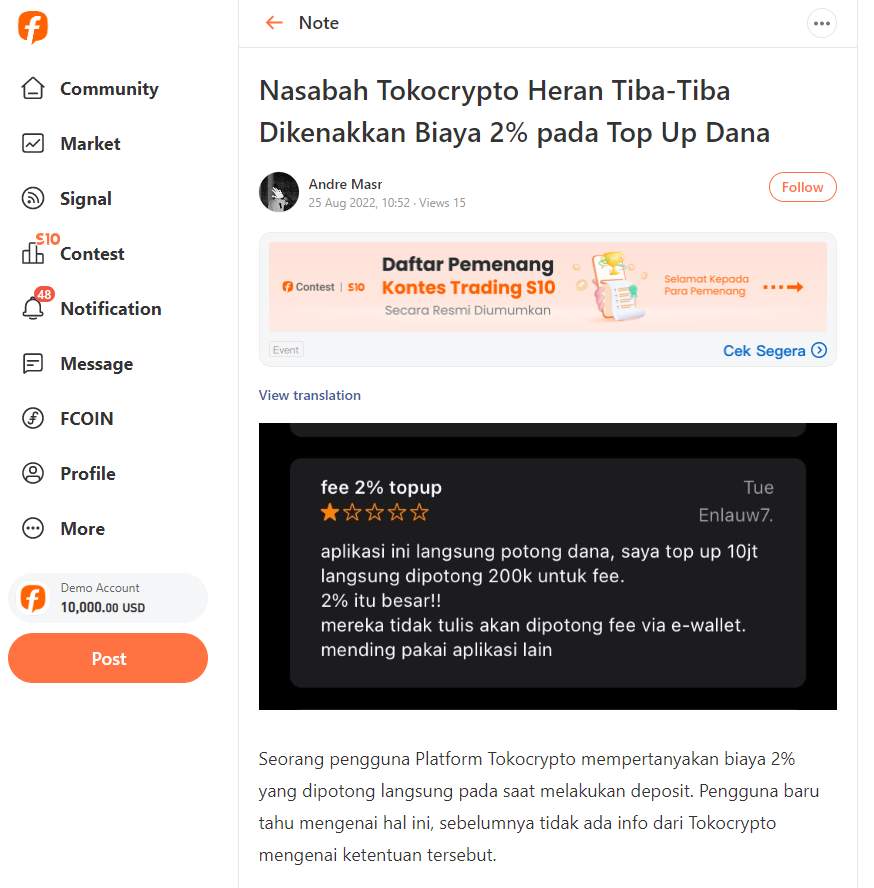 Biaya Deposit di Tokocrypto Menggunakan E-Wallet Sekarang Dikenakkan 2%? 