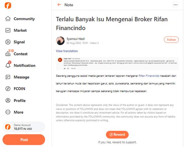 Rifan Financindo Melakukan Penipuan Investasi? Simak Faktanya