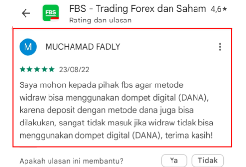 Kenapa Deposit dengan E-Wallet Dana di FBS Bisa, Tetapi WD Tidak Bisa?