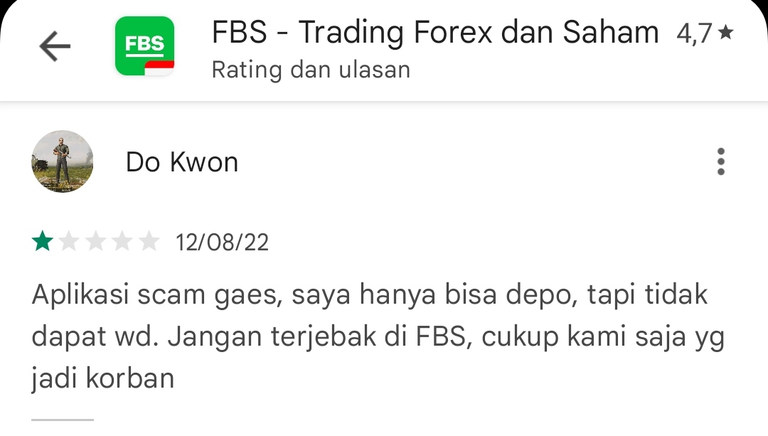 Hati-hati Trading di FBS Tidak Bisa Withdrawal