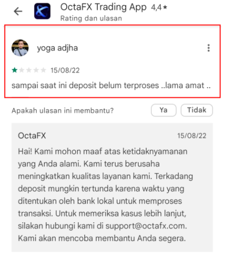 OctaFx Tolong Proses WD Secepatnya!