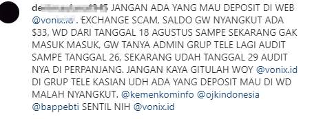 Platform Kripto Vonix Melakukan Scam Kepada Para Penggunanya, Benarkah?