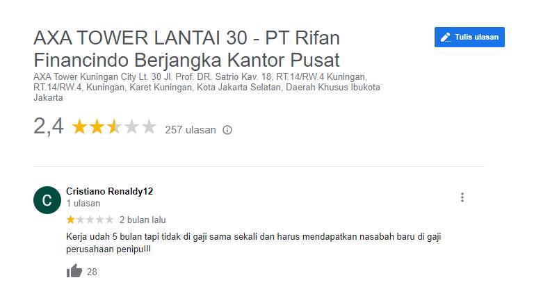 Jangan Melamar di Perusahaan Rifan Financindo, Tidak di Gaji!