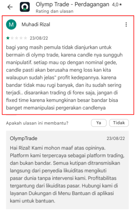 Hati-hati Olymp Trade Candlenya Manipulatif