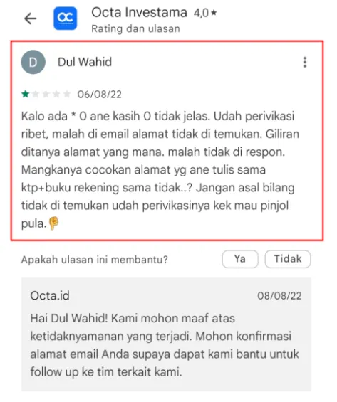 Pendaftaran Octa Investama Terlalu Terbelit-belit