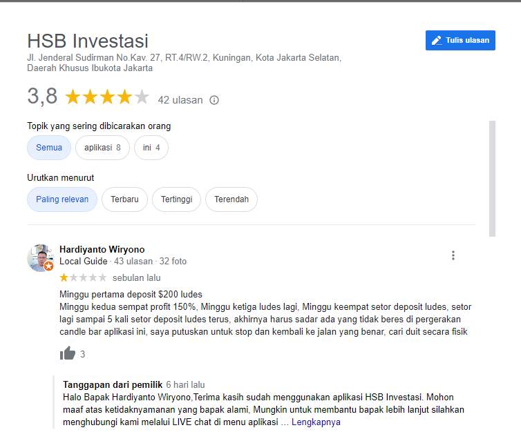 Seorang Nasabah HSB Mencurigai Ada yang Tidak Beres pada Pergerakan Candle Bar di Aplikasi 