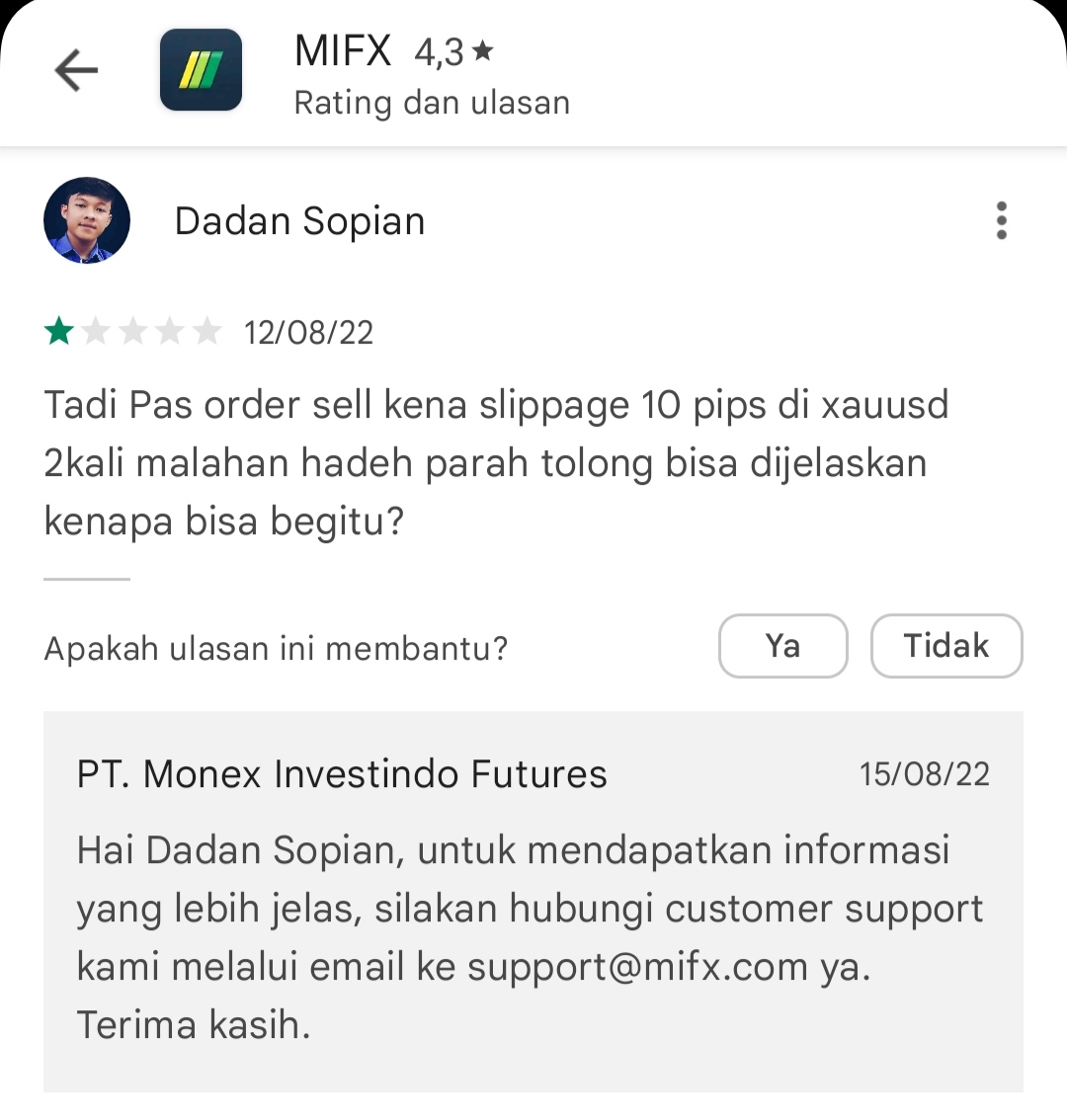 MIFX Sengaja Melakukan Slippage Kepada Nasabah?