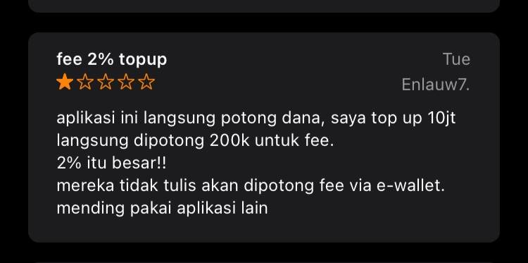 Nasabah Tokocrypto Heran Tiba-Tiba Dikenakkan Biaya 2% pada Top Up Dana