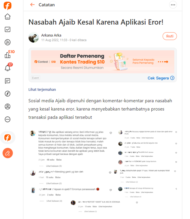 Aplikasi Investasi Ajaib Sempat Eror, Sontak Nasabah Dibuat Kesal!