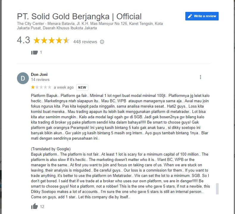 Broker SGB Sengaja Membuat Nasabah Rugi?