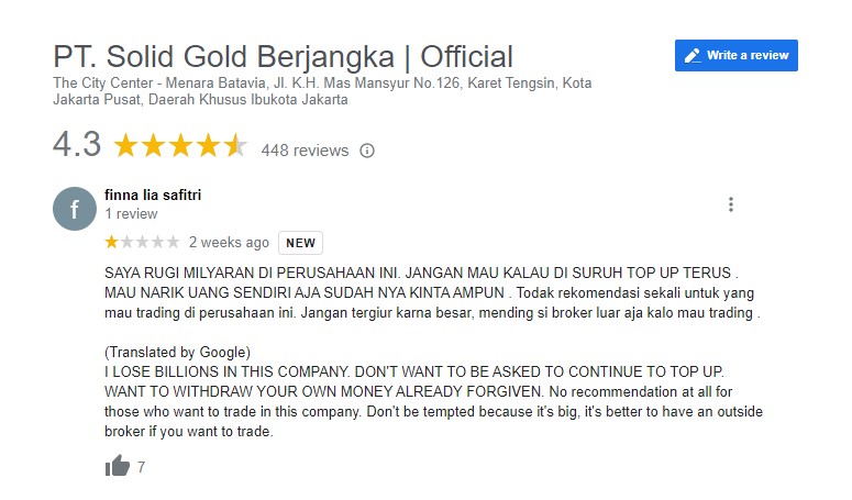 Nasabah Kapok Trading di Solid Gold, Ada Apa?