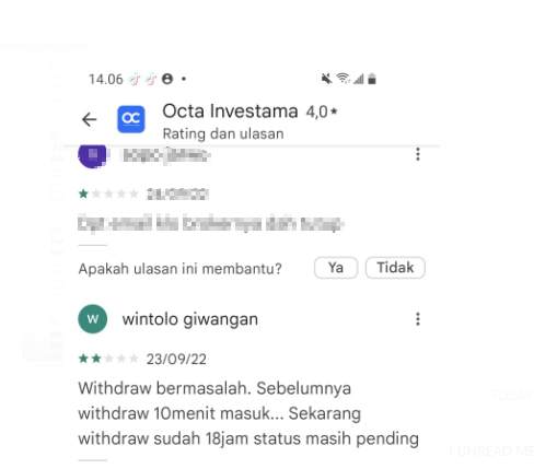 Proses WD di Octa Investama Memakan Waktu Hingga 18 Jam?!