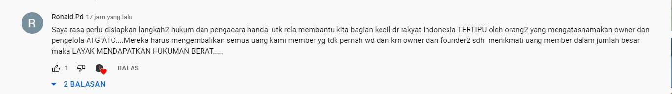 Korban Investasi ATG Terus Bertambah, Semua Oknum yang Terlibat Layak Mendapatkan Hukuman Paling Berat!!