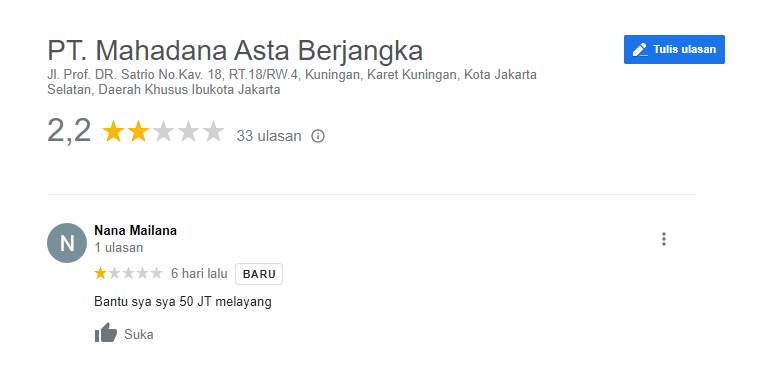 Hati-hati Trading di Broker Mahadana, Rp 50 Juta Melayang