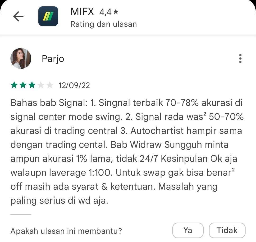 Terlalu Banyak Kekurangan di Aplikasi MIFX, Terutama Withdrawal!