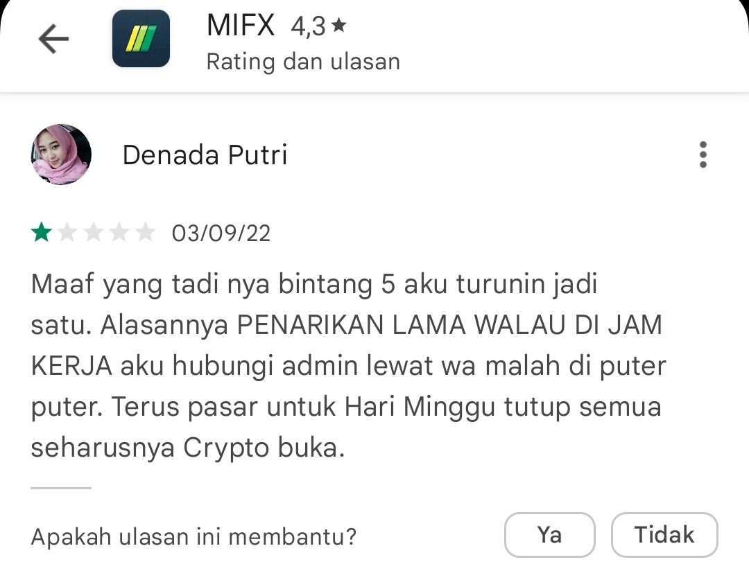 Penarikan Dana di MIFX Terlalu Lama Padahal Jam Kerja, Kecewa!
