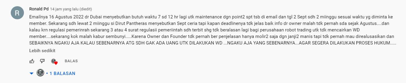 Terlalu Banyak Alasan, Korban Hanya Minta Pengakuan dari Robot Trading ATG