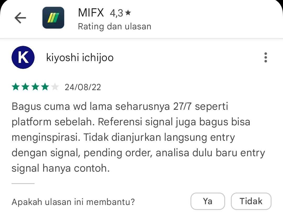 MIFX! Tolong Dipercepat dan Setiap Hari Diperkenankan untuk Withdrawal