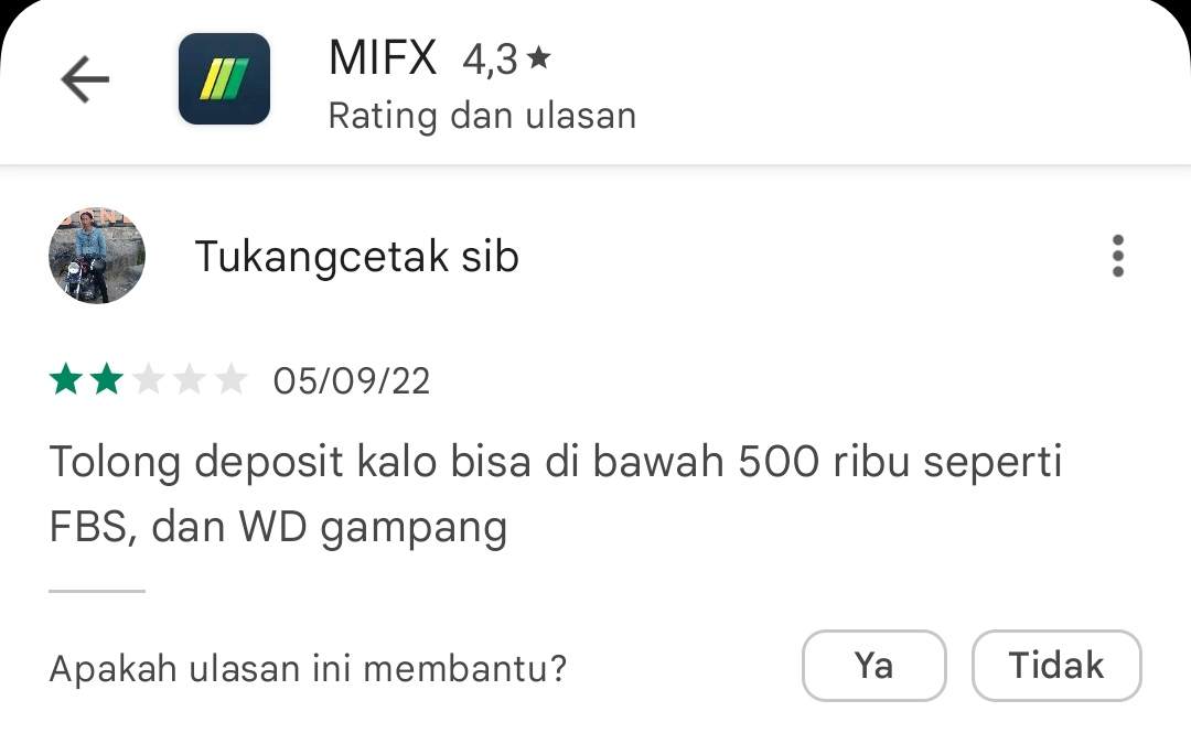 MIFX! Tolong Deposito Dikurangkan dan Withdrawal Dipermudah
